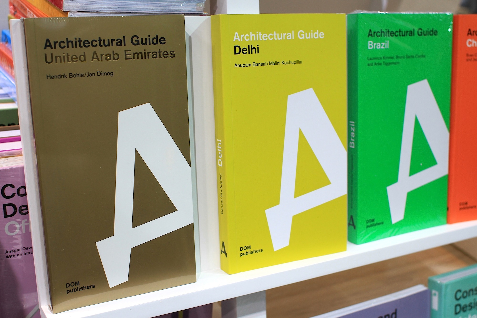 Covers of the Architectural Guides United Arab Emirates, Delhi and Brazil.