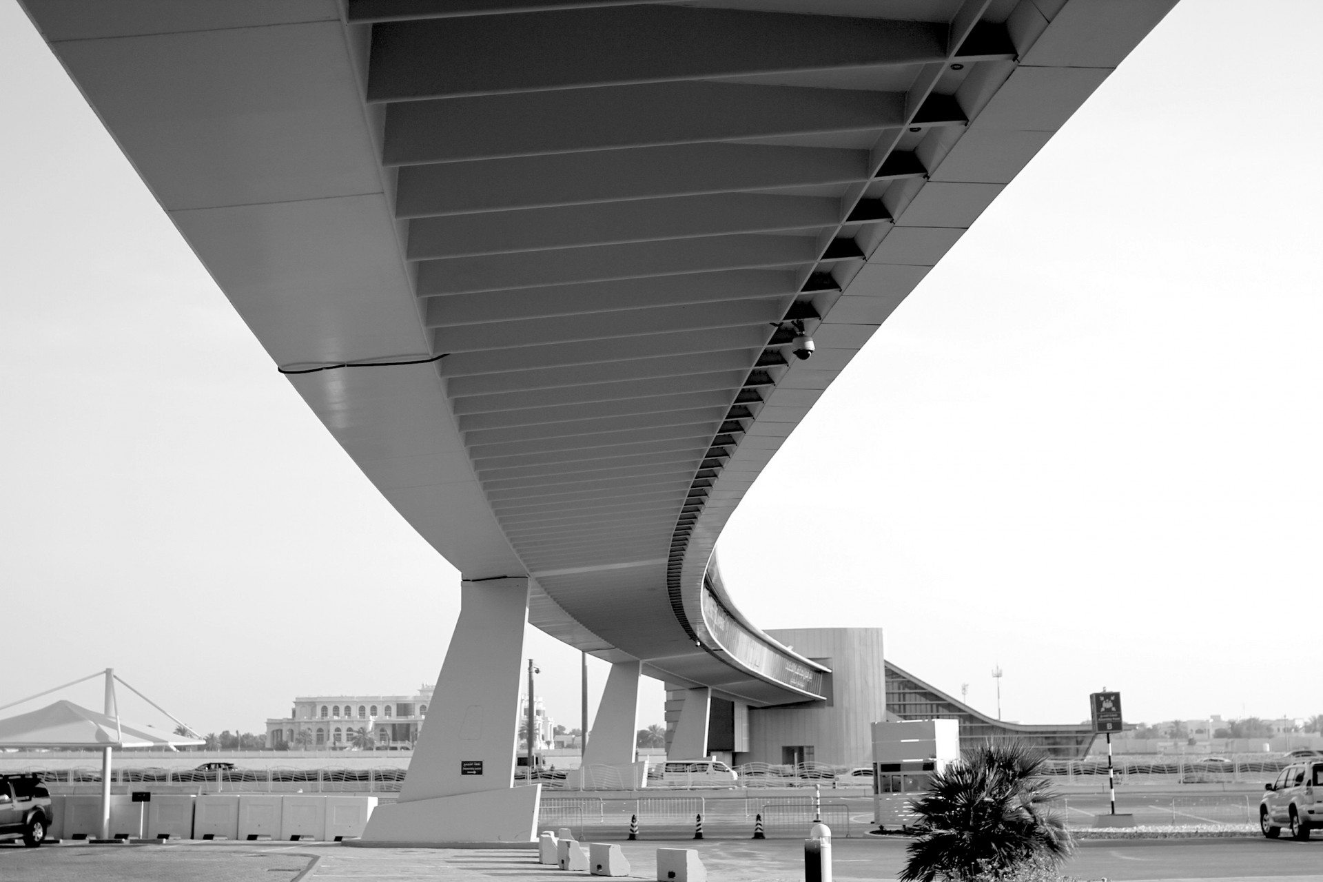 Curved and clear. The Pedestrian Bridge by Dissing + Weitling at the ADNEC site.